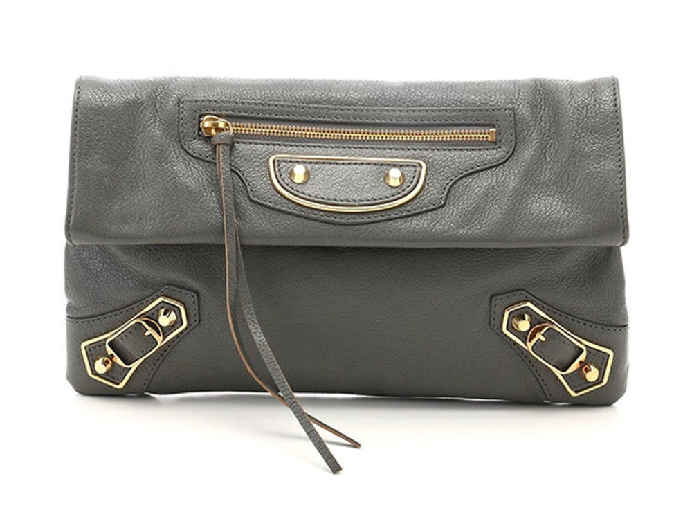 Balenciaga Envelope Calfskin Gray Shoulder Bag
